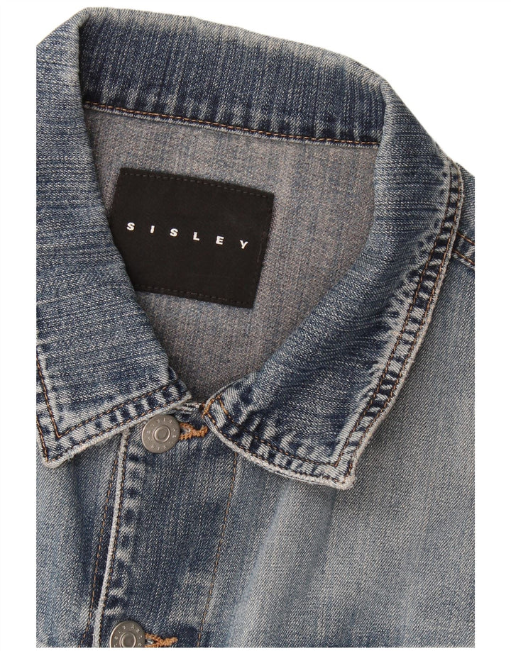 Jaqueta jeans masculina Sisley UK 36 pequena azul