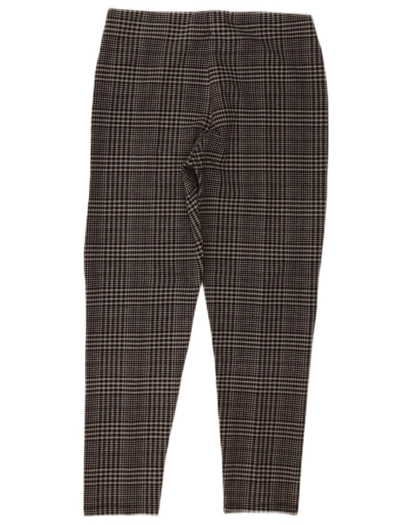 Calça Zara Meninas Slim Casual 13-14 Anos W26 L23 Cinza Poliéster Xadrez