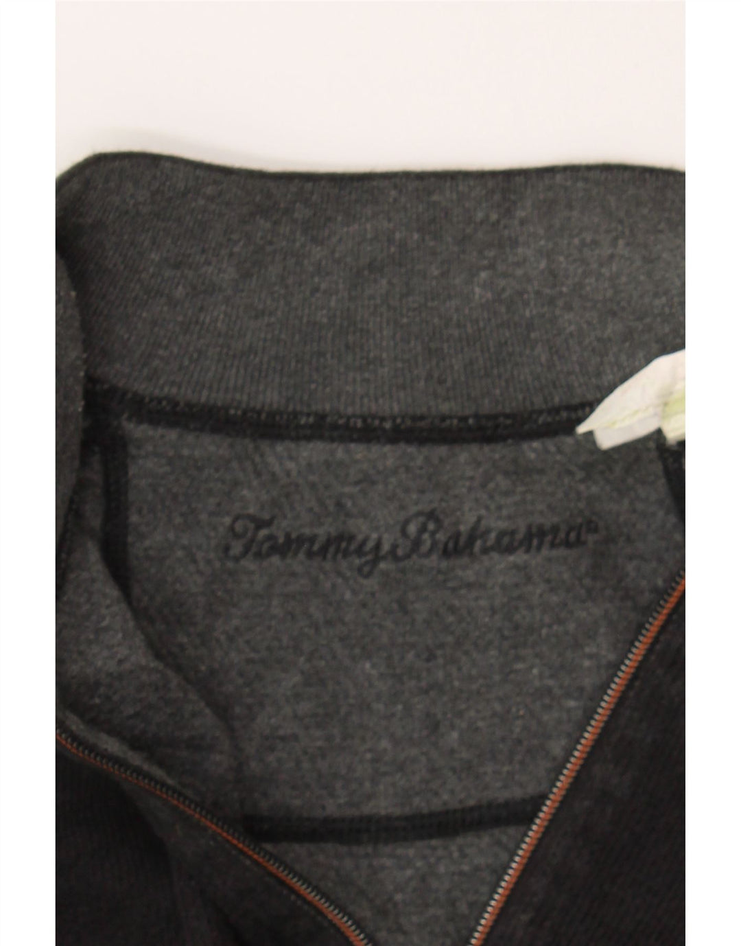 TOMMY BAHAMA Mens Zip Neck Sweatshirt Jumper Medium Black Cotton Vintage Tommy Bahama and Second-Hand Tommy Bahama from Messina Hembry 