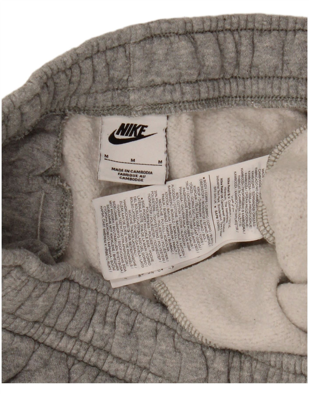 Calça de treino masculina NIKE Joggers médio W30 L27 cinza algodão