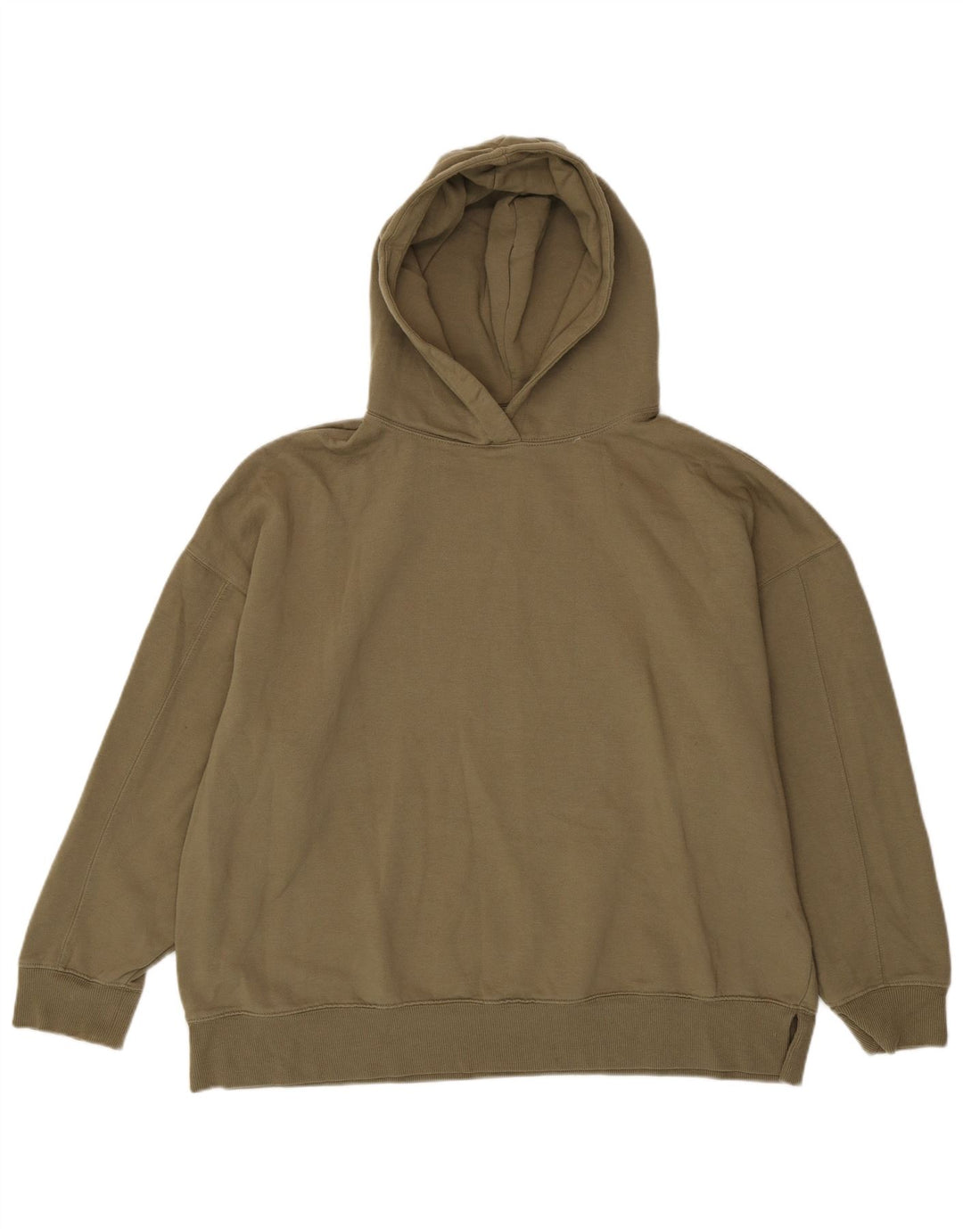 Suéter com capuz grande feminino Topshop Reino Unido 12/14 poliéster cáqui médio