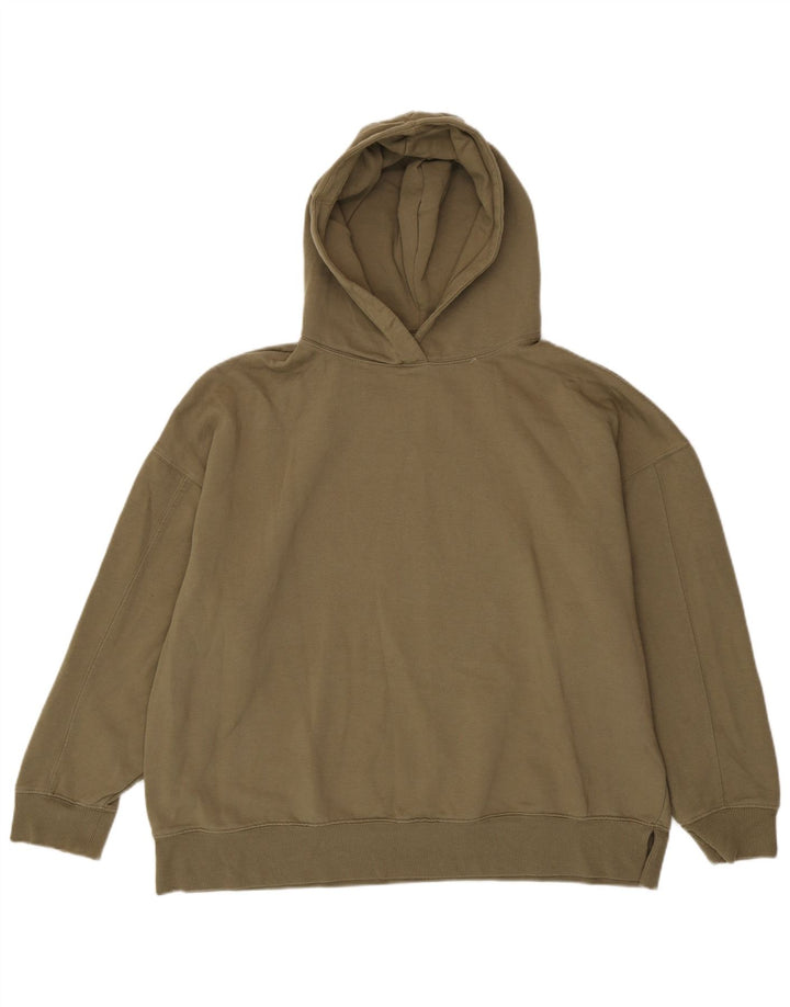 Suéter com capuz grande feminino Topshop Reino Unido 12/14 poliéster cáqui médio