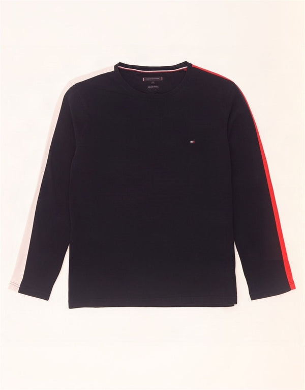 Tommy Hilfiger Top masculino manga comprida XL azul marinho algodão colorblock