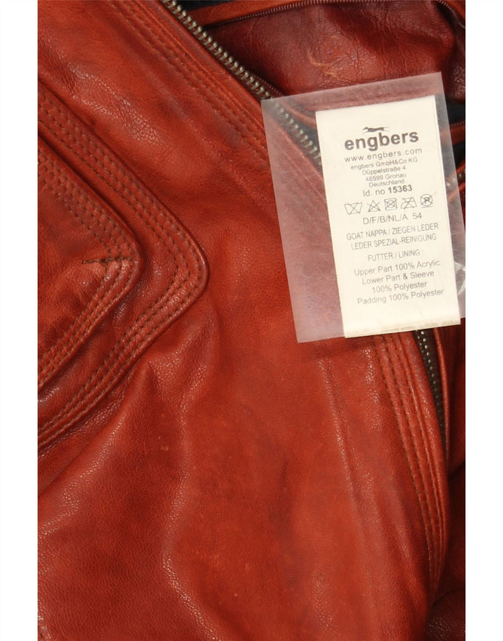 Jaqueta de couro masculina Engbers EU 54 2XL couro marrom