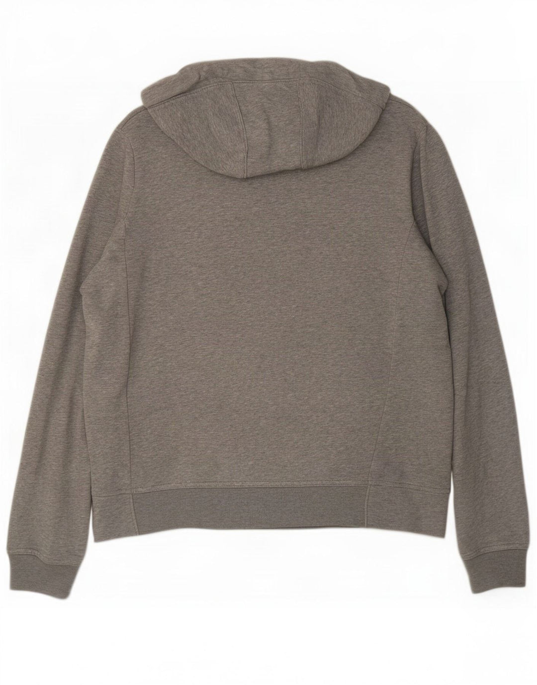 Suéter masculino Nike com capuz e zíper cinza médio algodão manchado