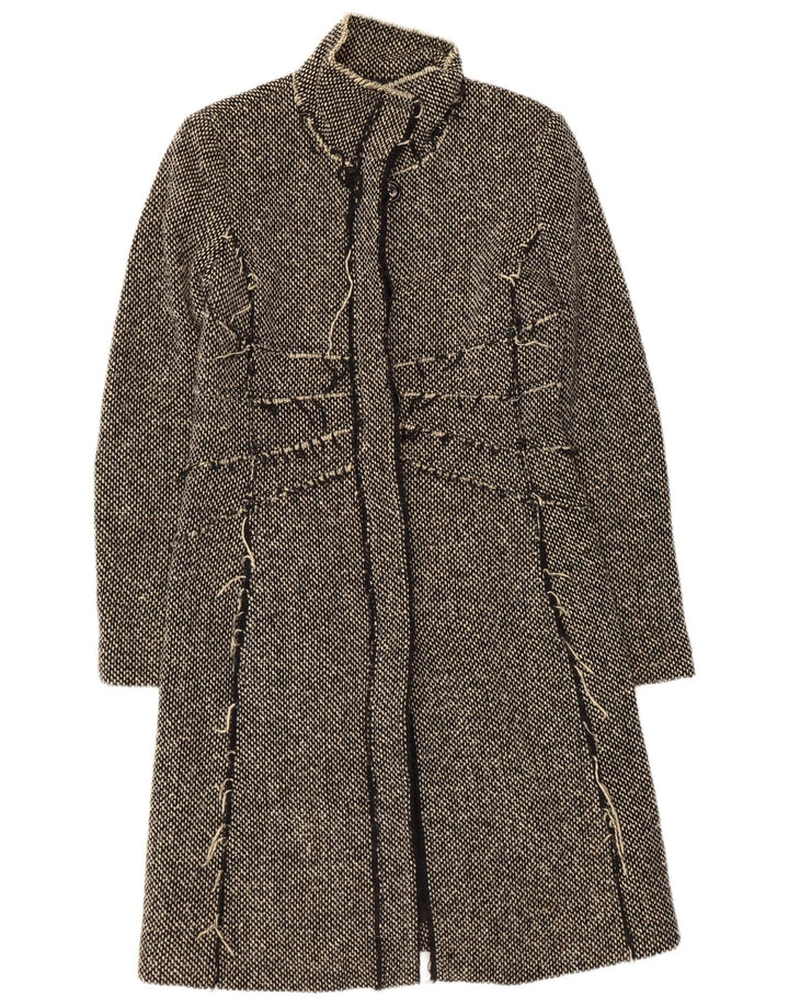 Sobretudo feminino UK 8 pequeno poliéster preto