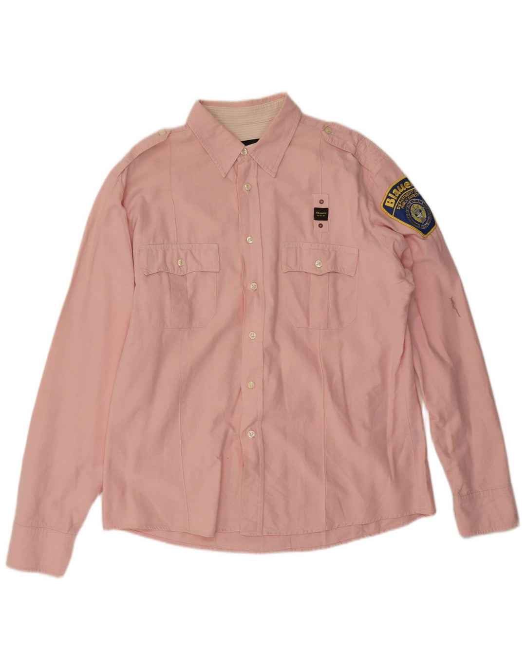Camisa militar masculina Blauer 2XL algodão rosa