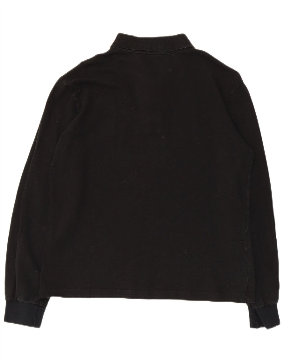 Camisa polo masculina de manga comprida Fred Perry de algodão preto médio