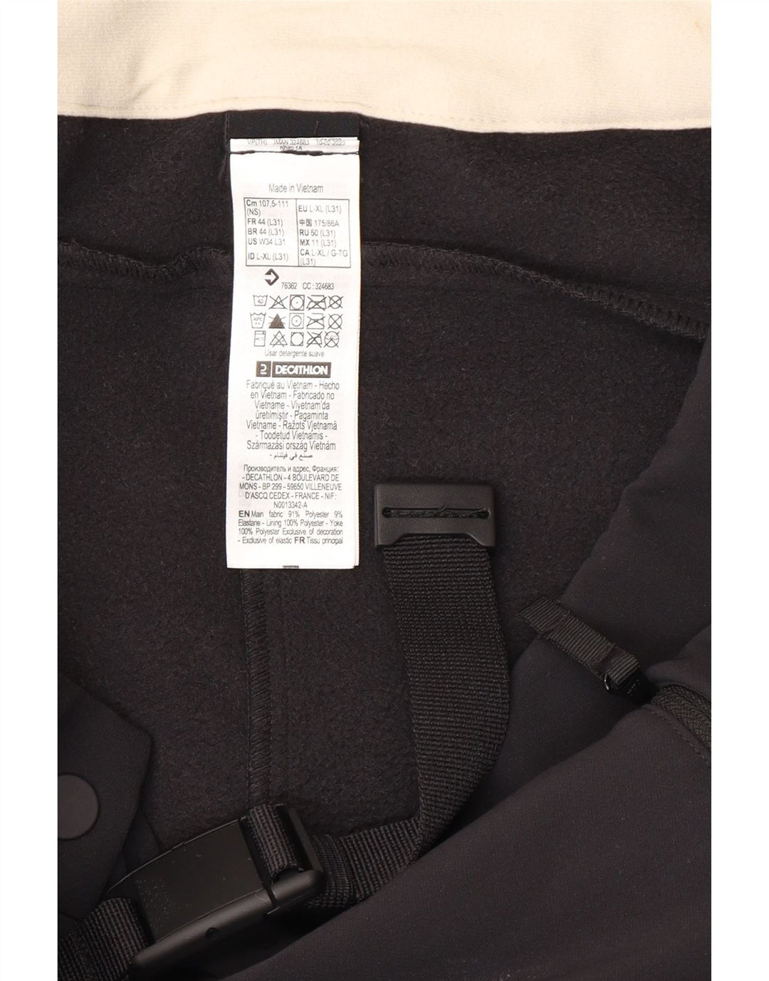 Calça feminina Decathlon Bootcut Cargo grande W38 L31 poliéster preto