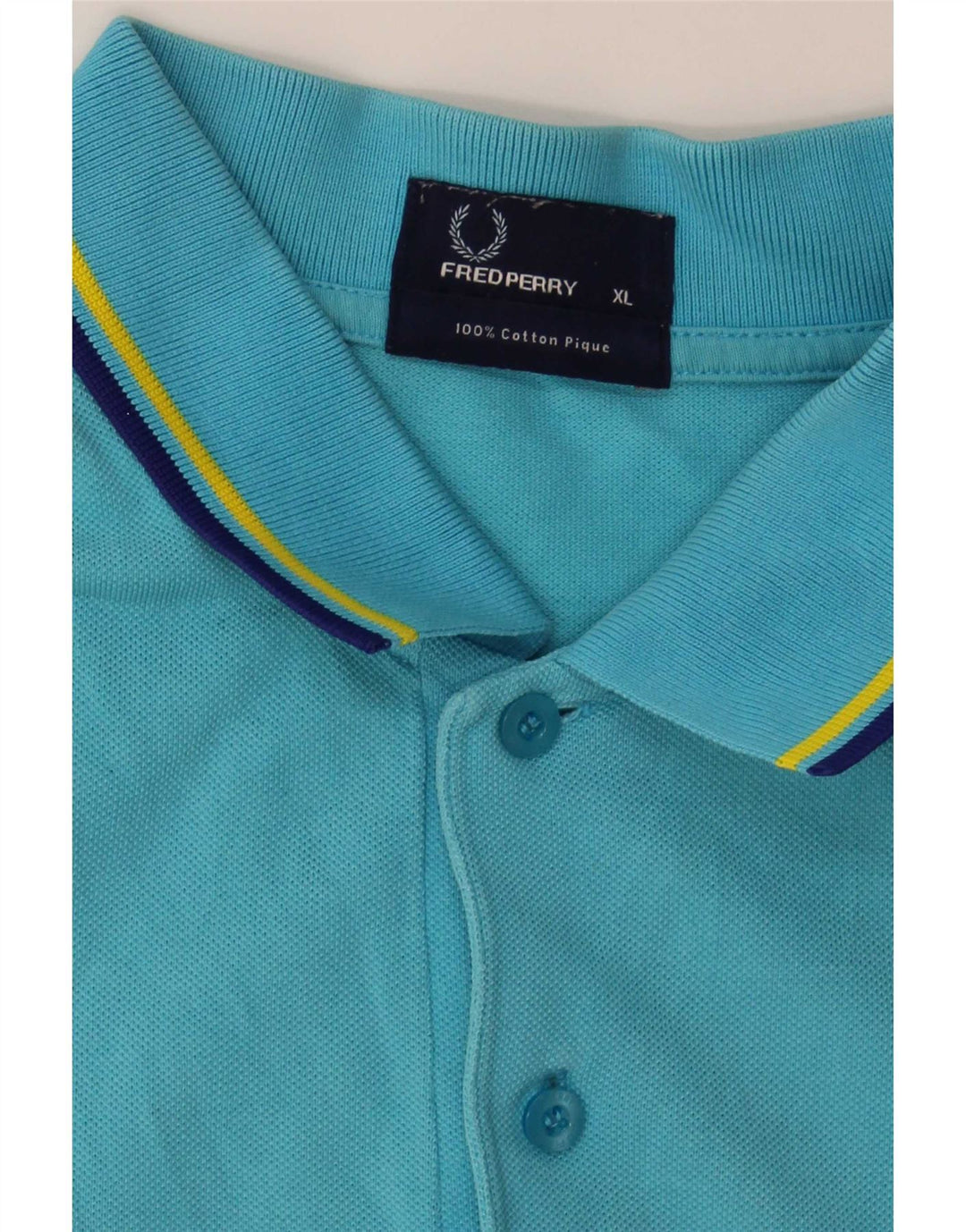 Camisa polo masculina Fred Perry XL algodão listrado azul