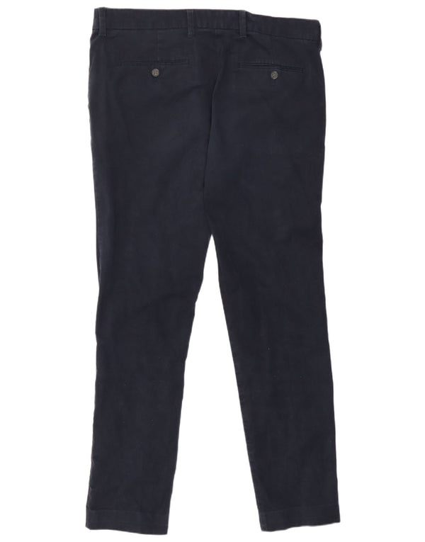 Marks & Spencer Mens Slim Fit Chino Trousers W36 L30 Navy Blue Cotton