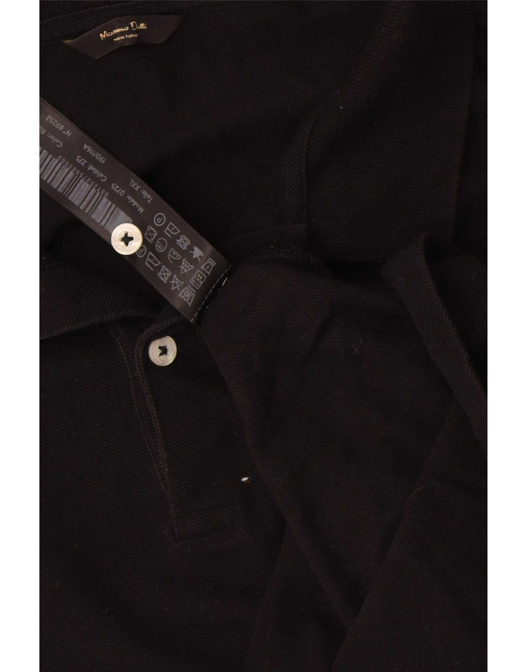 Camisa polo masculina Massimo Dutti 2XL algodão preto