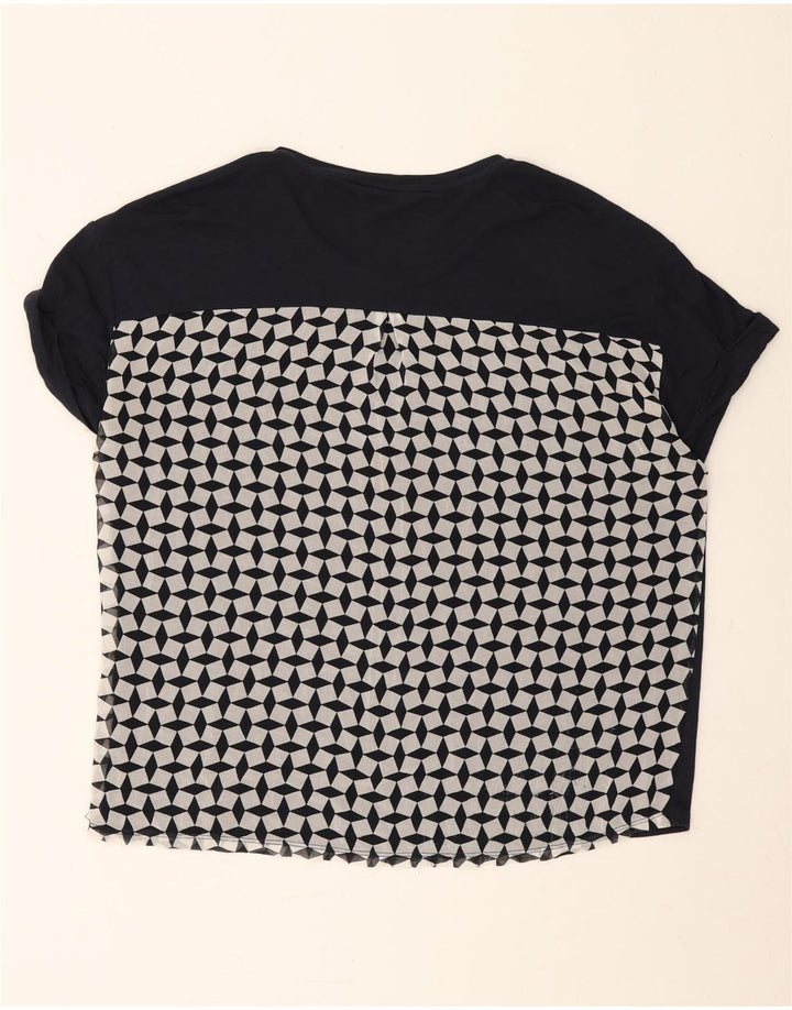 Camiseta feminina Armani Exchange Top UK 14 Médio Azul Marinho Geométrico