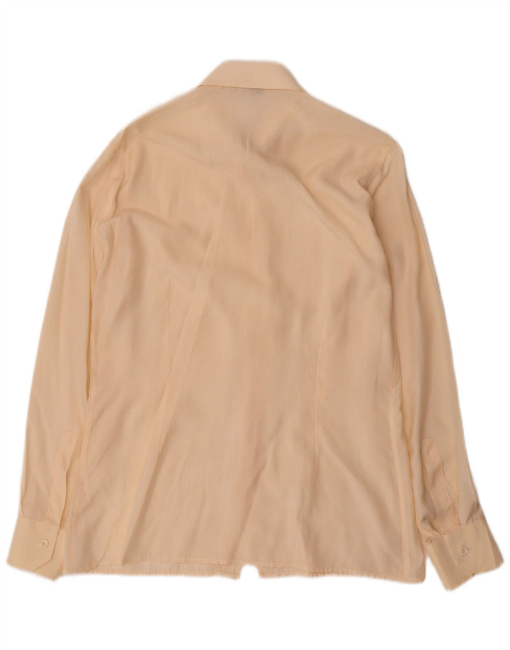 Camisa masculina vintage tamanho 37 14 1/2 pequena bege