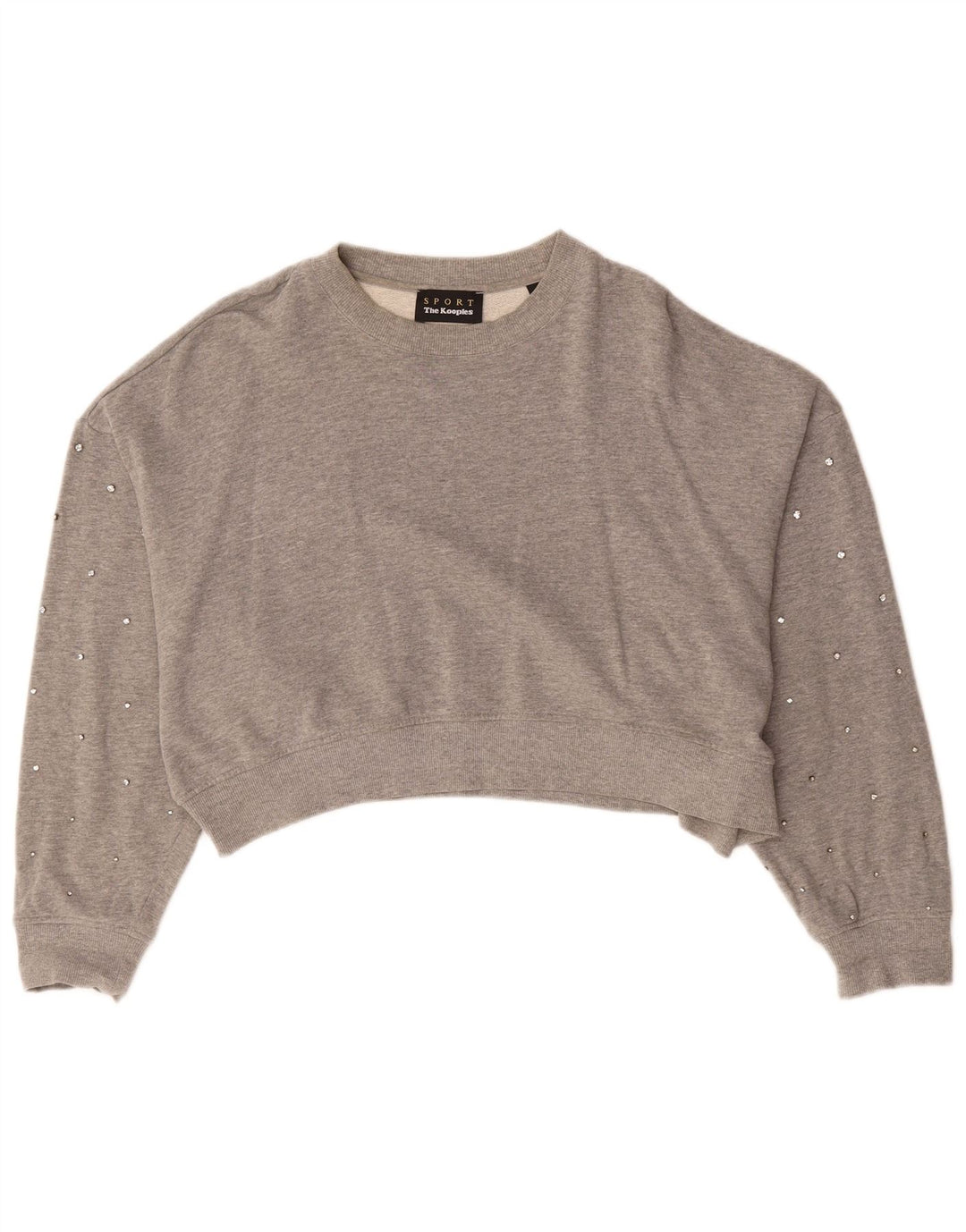 THE KOOPLES Womens Oversized Crop Sweatshirt Jumper Size 3 Medium Grey