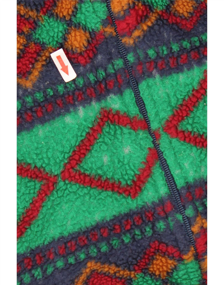 Jaqueta masculina vintage de lã UK 42 XL multicolorida geométrica