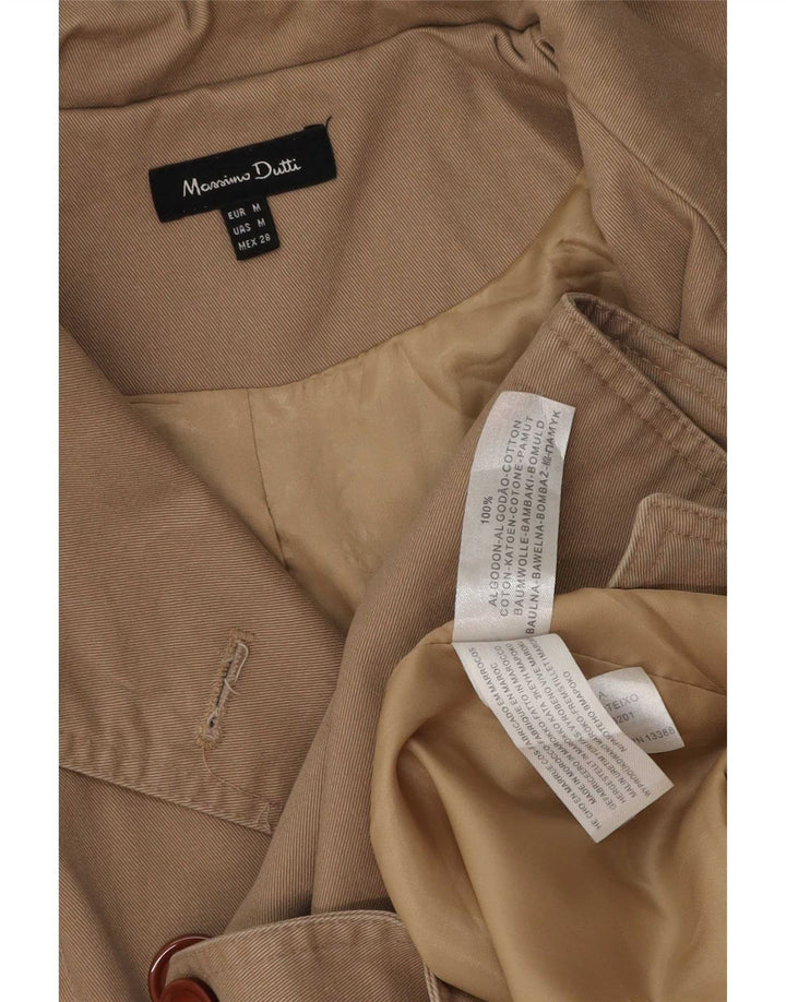 Trench Coat feminino Massimo Dutti Reino Unido 14 algodão bege médio