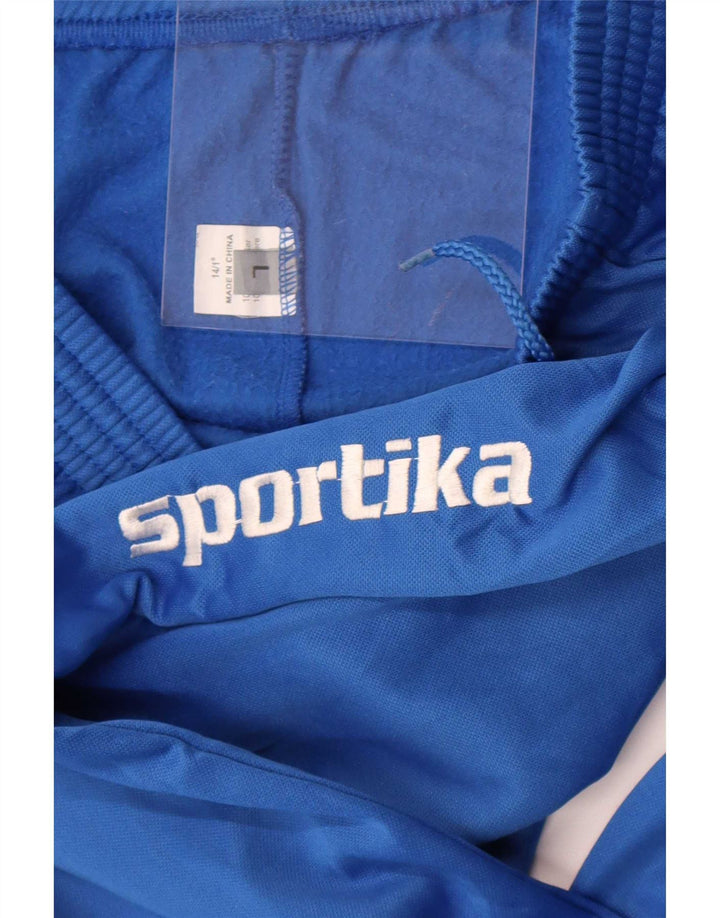 Calça de treino masculina vintage com estampa gráfica grande poliéster azul