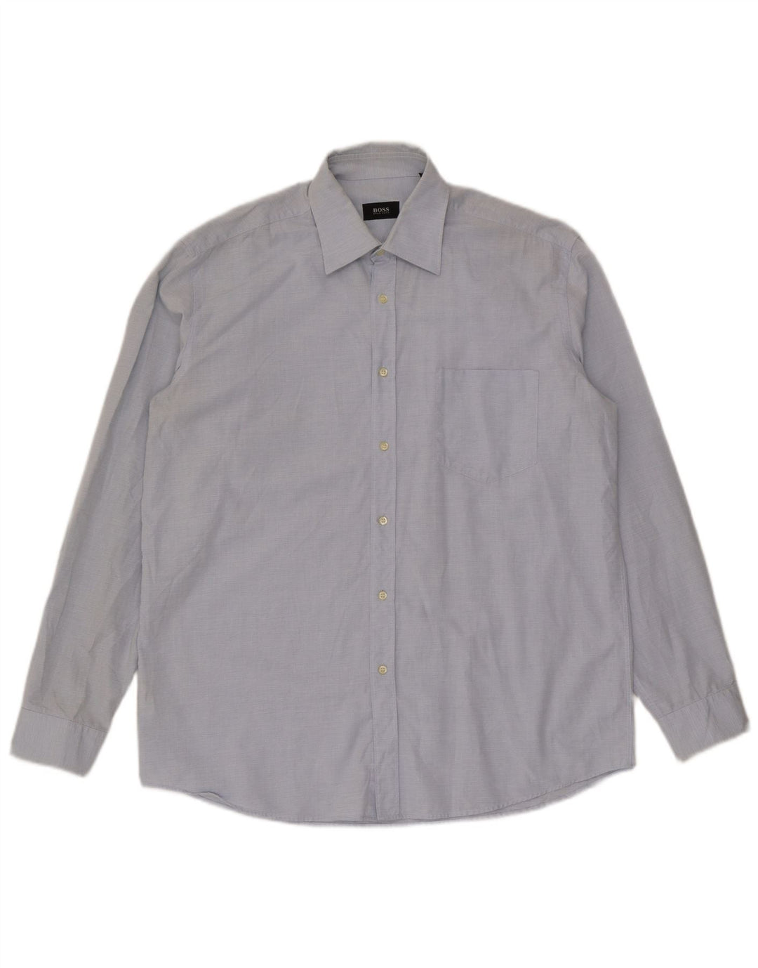 Camisa masculina Hugo Boss tamanho 42 16 1/2 grande algodão azul
