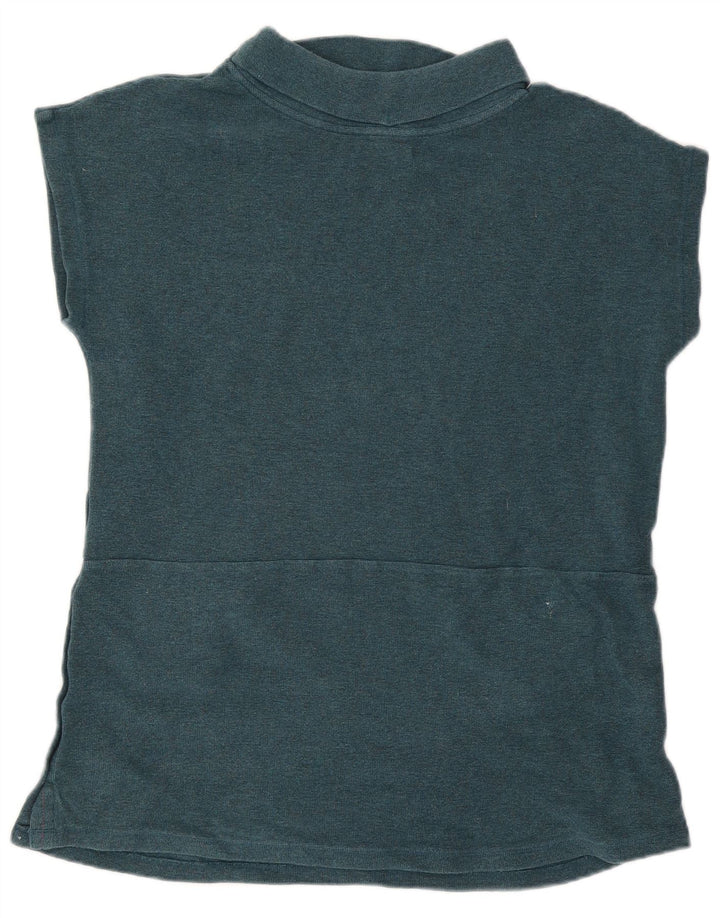 Blusa feminina sem mangas White Stuff Top UK 12 algodão verde médio