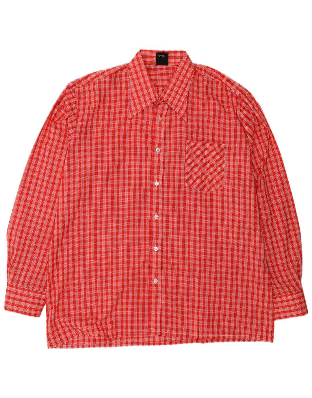 Camisa masculina vintage XL poliéster xadrez vermelho