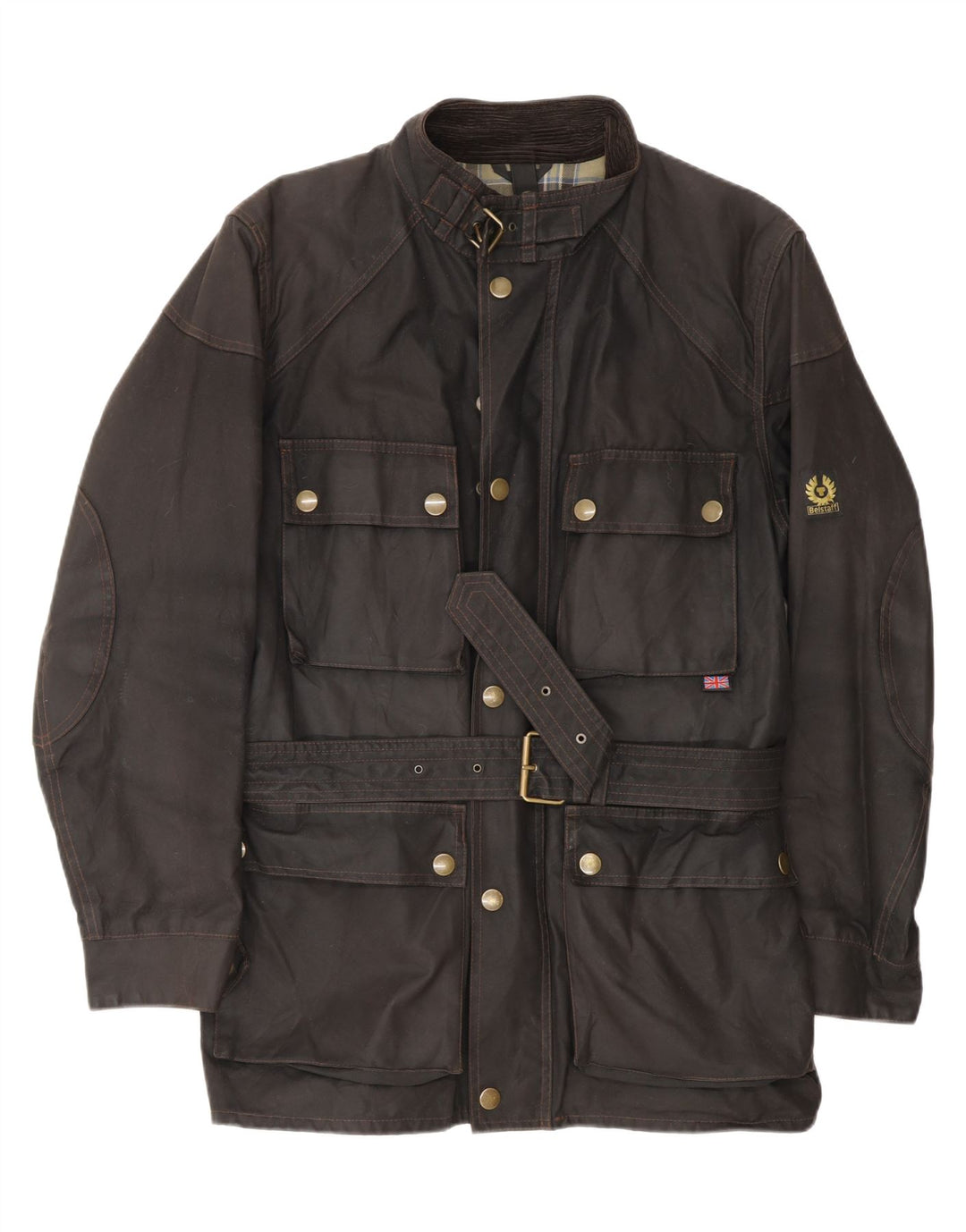 Jaqueta masculina Belstaff de algodão encerado Reino Unido 40 grande algodão marrom
