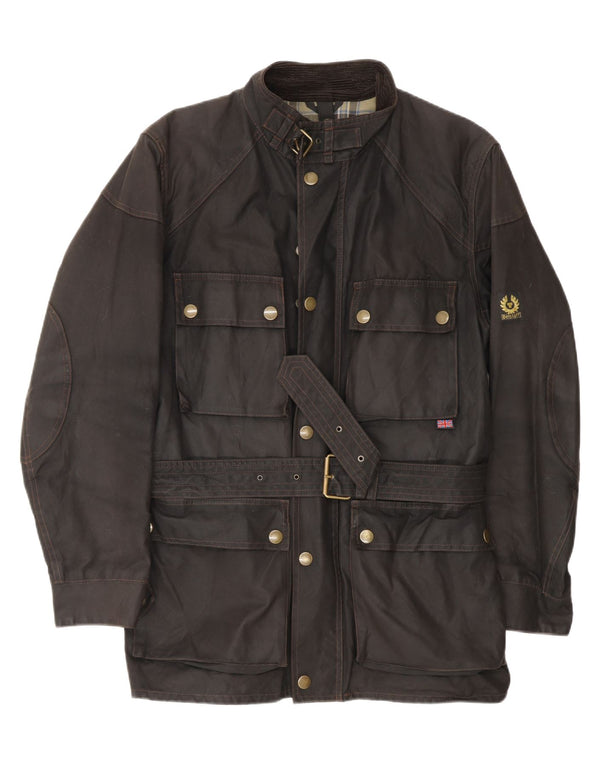 Belstaff Mens Waxed Cotton Jacket UK 40 Large Brown Cotton