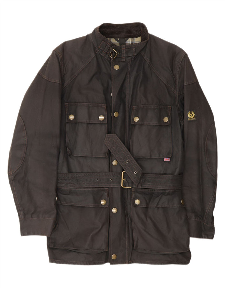 Jaqueta masculina Belstaff de algodão encerado Reino Unido 40 grande algodão marrom