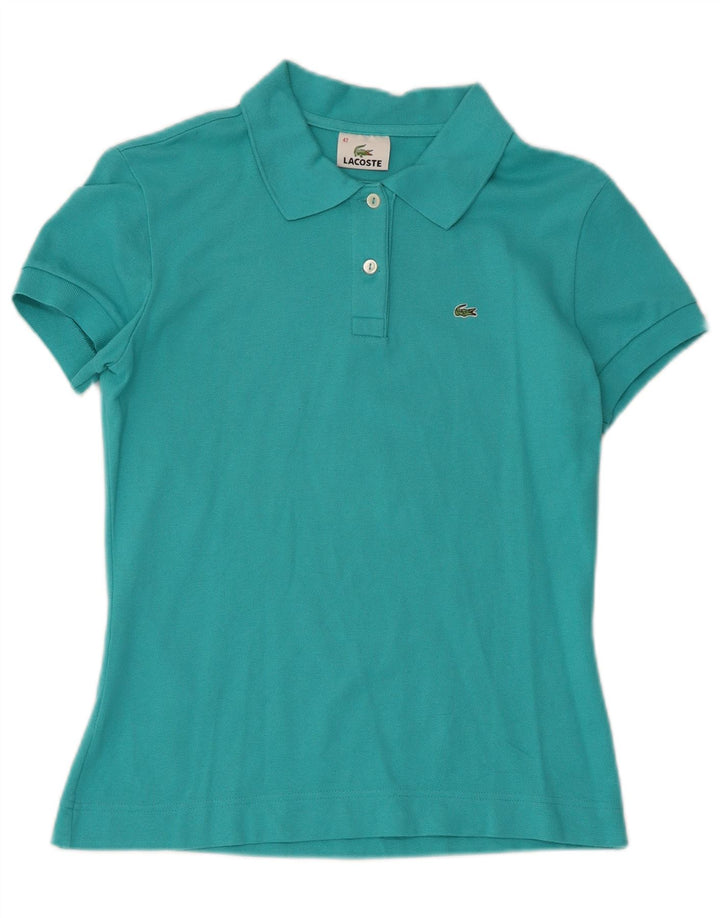 Camisa polo feminina Lacoste tamanho 42 grande algodão azul