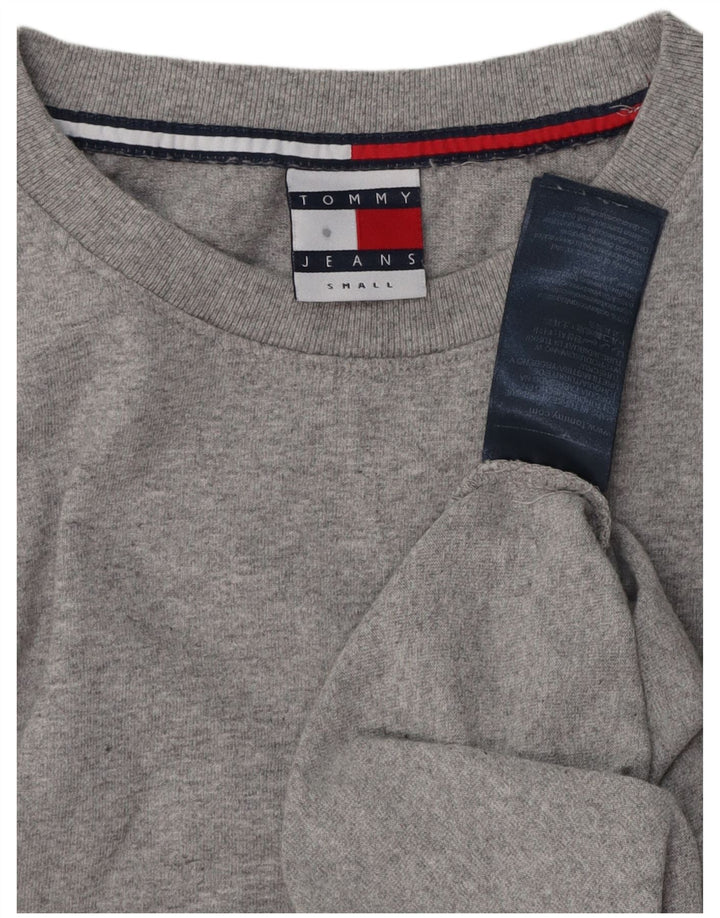 Top gráfico masculino TOMMY HILFIGER manga comprida pequeno algodão cinza