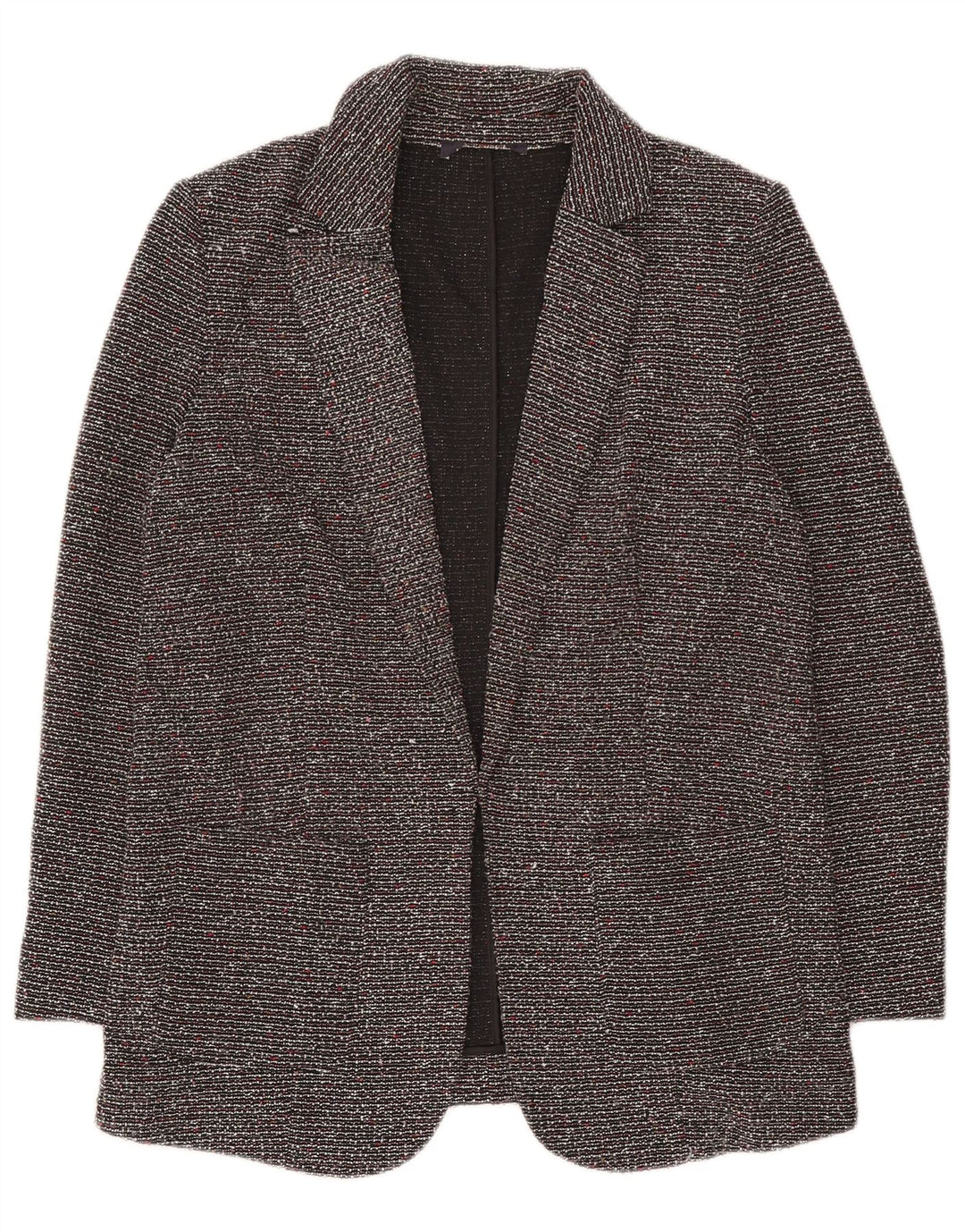 Jaqueta blazer aberta feminina da Marks & Spencer Reino Unido 12 médio preto manchado