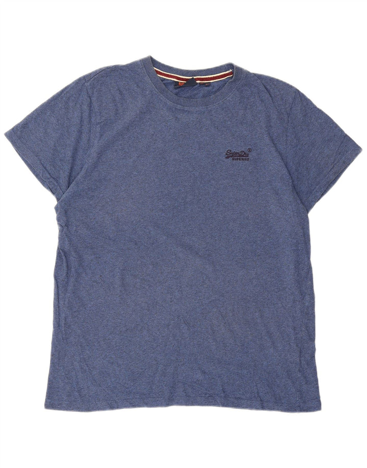 Camiseta masculina Superdry Top 2XL algodão manchado azul