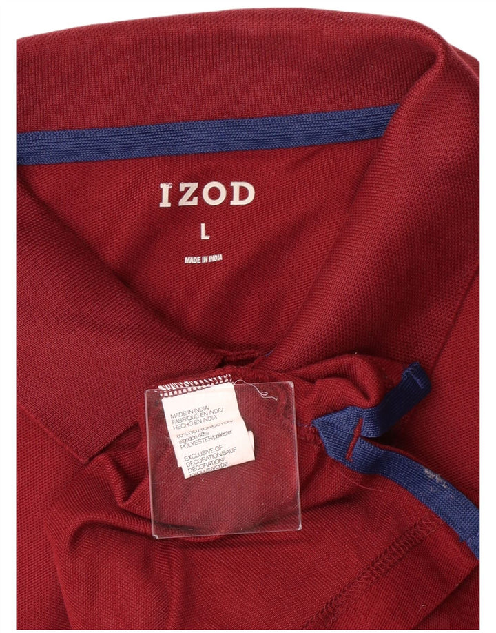 Camisa polo masculina IZOD grande algodão Borgonha