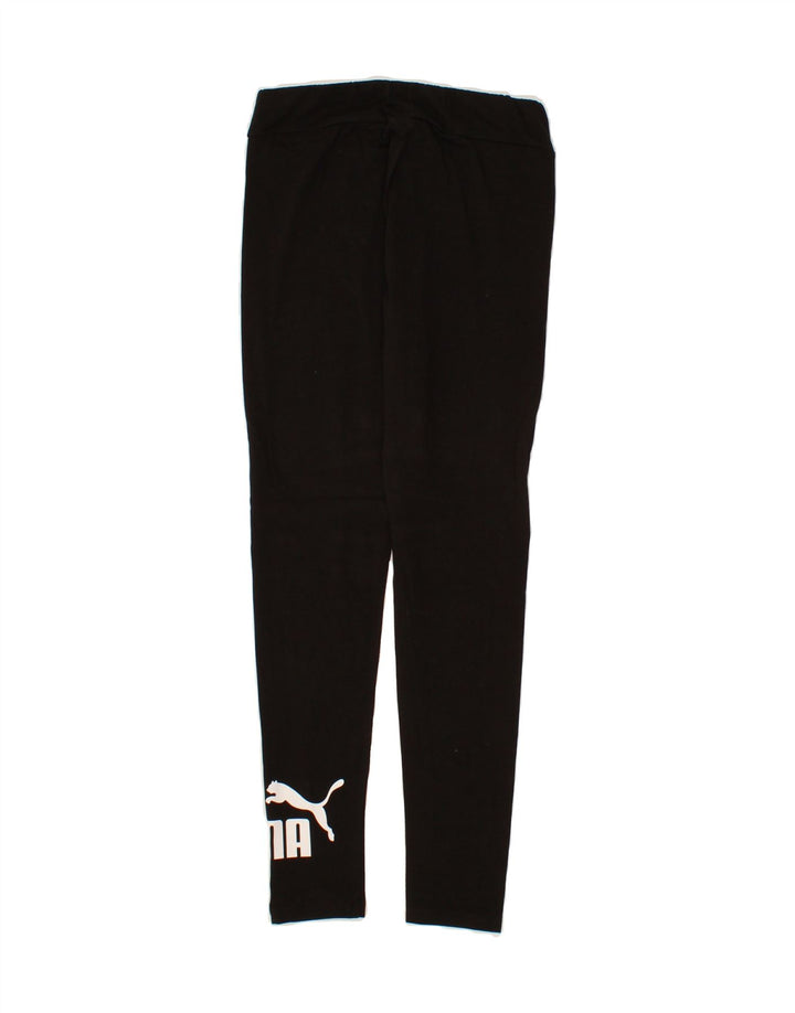 PUMA Womens Graphic Leggings UK 14  Medium Black Cotton Vintage Puma and Second-Hand Puma from Messina Hembry 