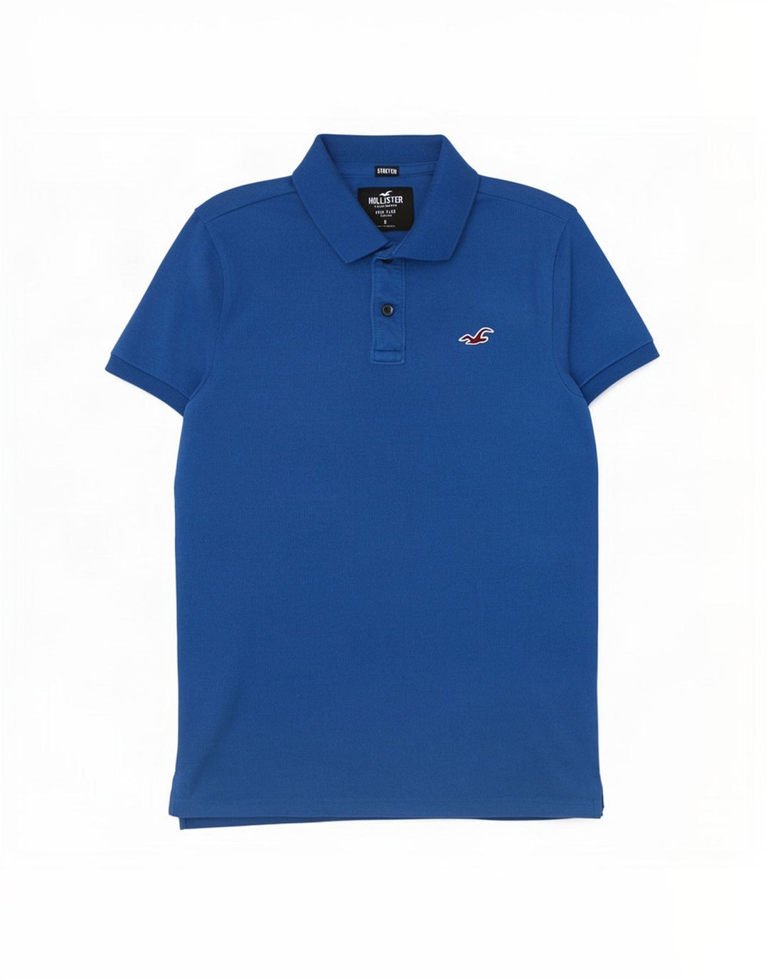 Camisa polo masculina Hollister de algodão azul pequeno