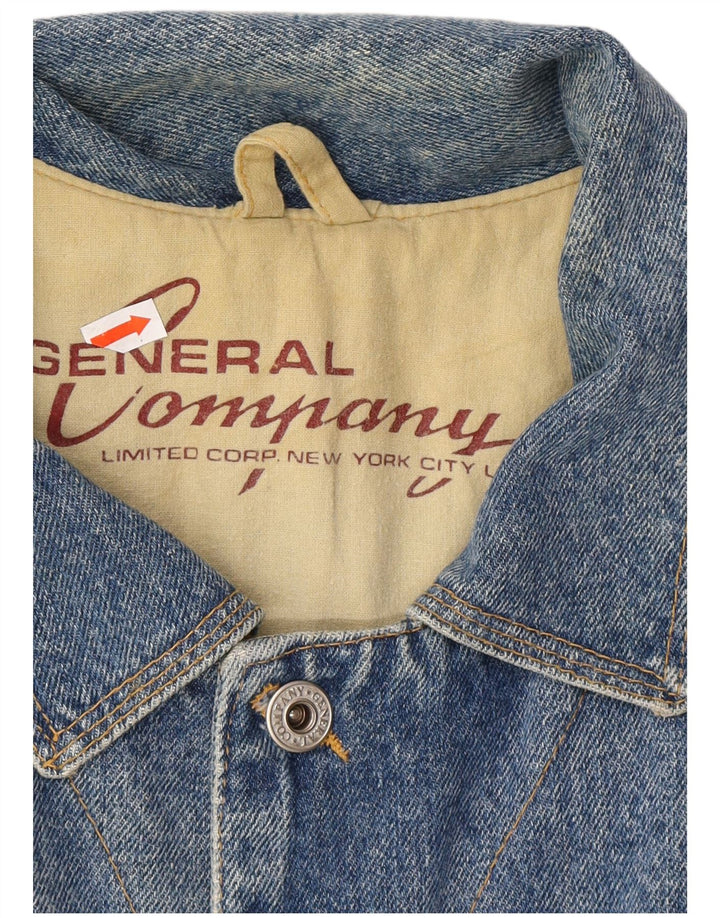 GENERAL COMPANY Mens Denim Jacket UK 42 XL Blue