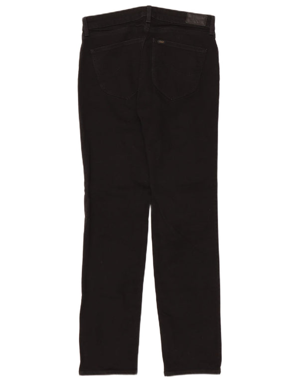 Lee Womens Marion Straight Jeans W31 L33 Algodão Preto