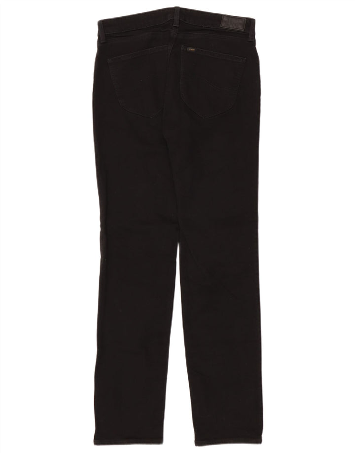Lee Womens Marion Straight Jeans W31 L33 Algodão Preto