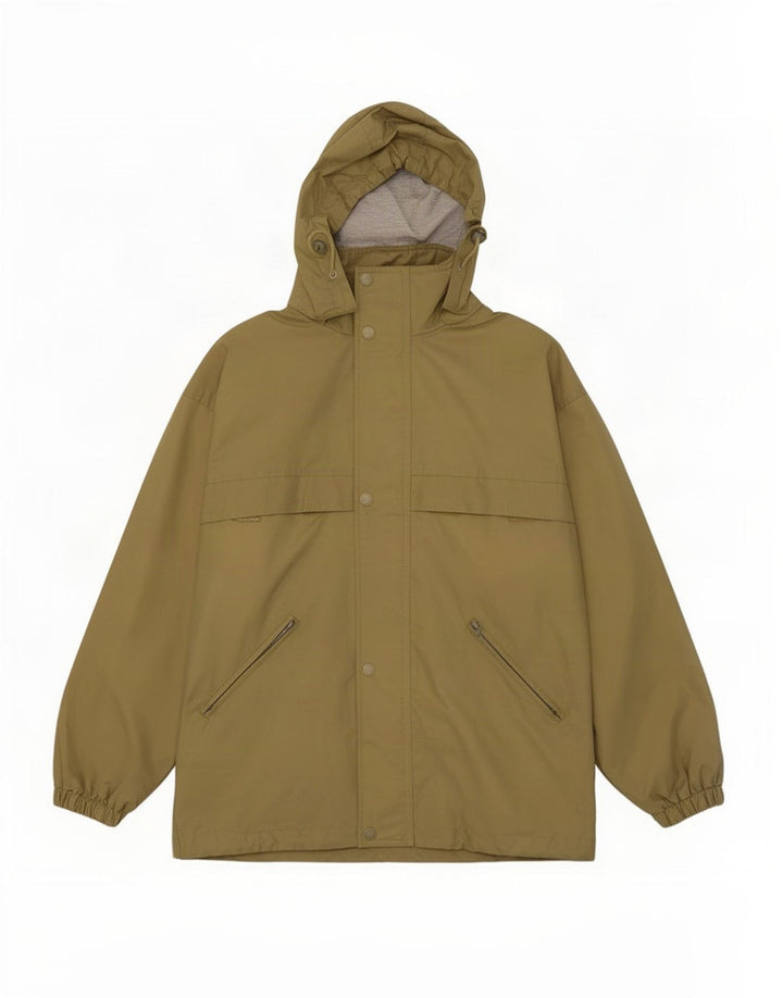 Jaqueta corta-vento masculina Brugi com capuz UK 38 médio cáqui