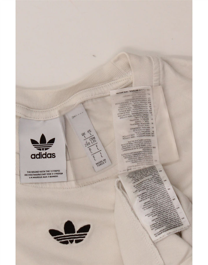 Adidas Mens Graphic T-Shirt Top Grande Algodão Branco