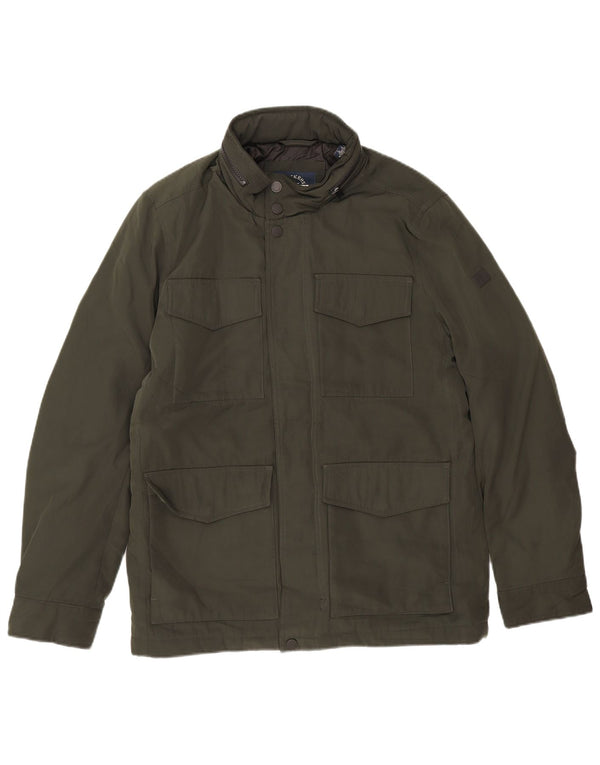 Jaqueta corta-vento masculina Dockers UK 36 poliéster verde pequeno