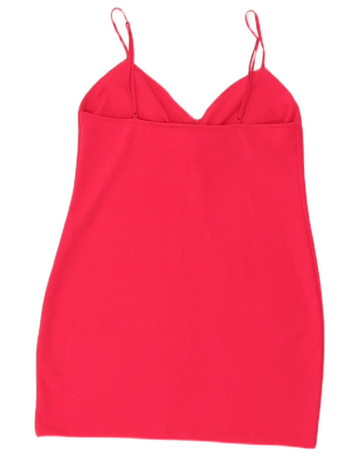 Vestido curto feminino Zara UK 12 rosa médio