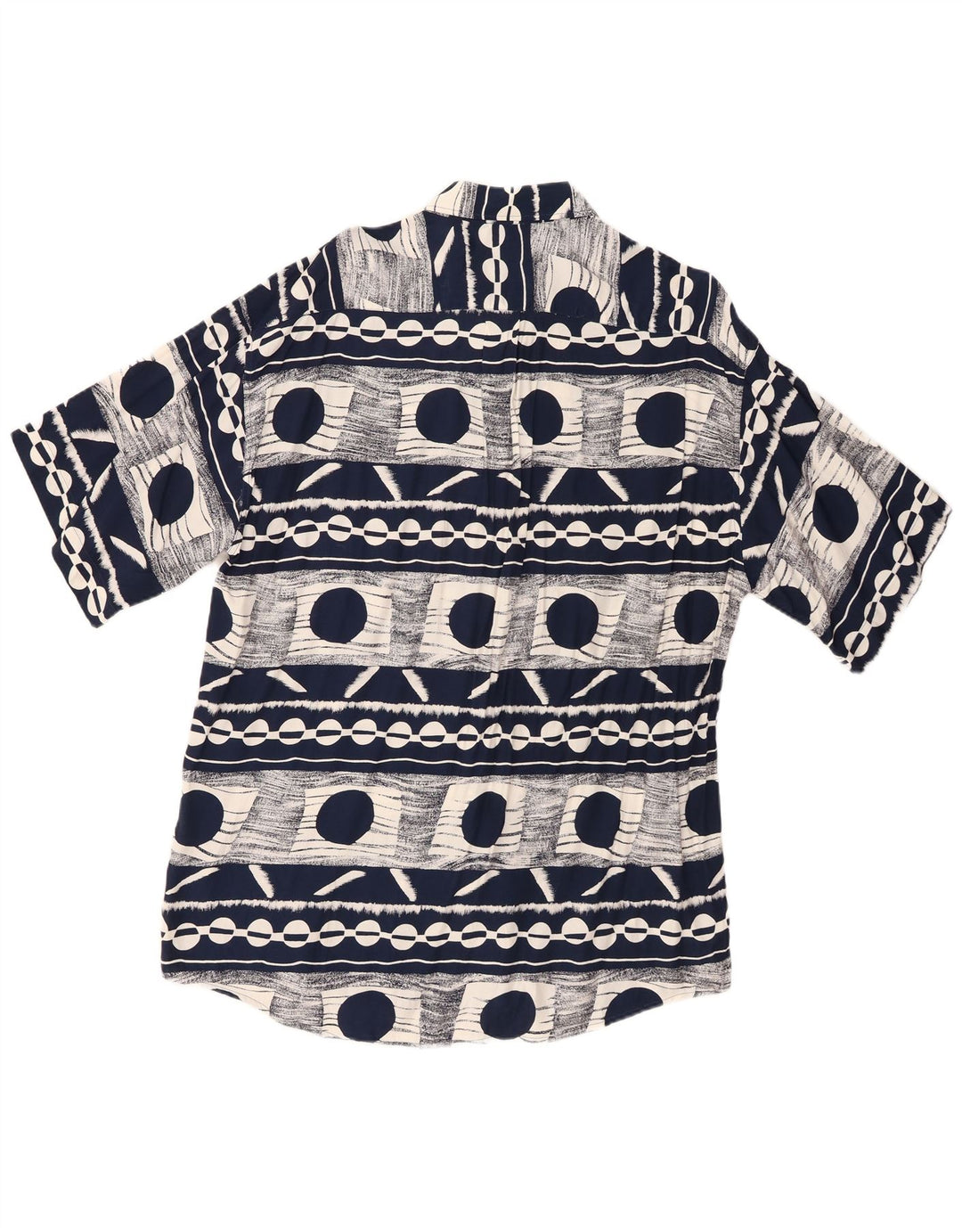 Camisa masculina de manga curta Big Match XL azul marinho geométrica