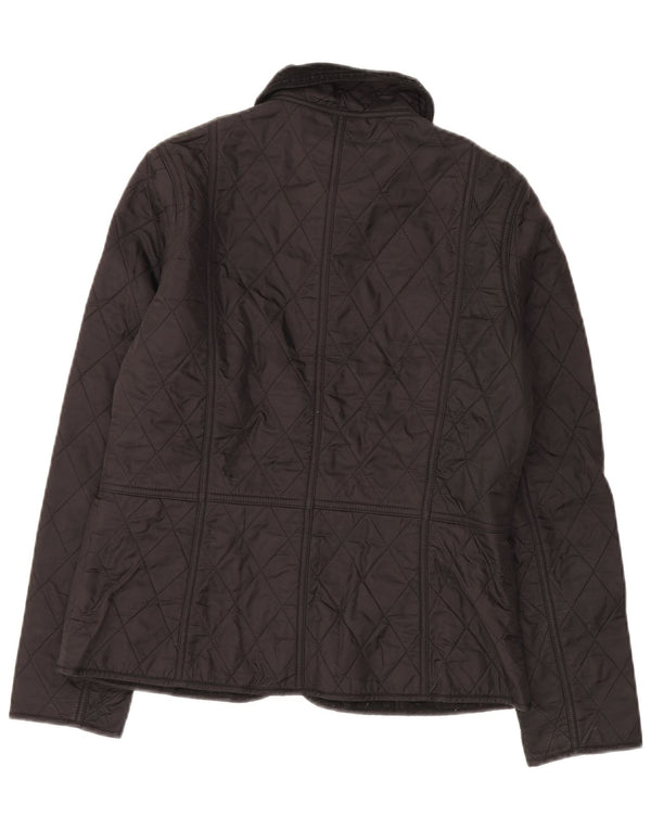 Jaqueta acolchoada feminina Barbour UK 10 pequena poliamida preta