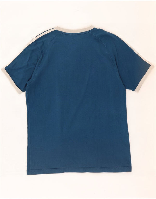 Adidas Mens Camiseta Top Médio Algodão Azul