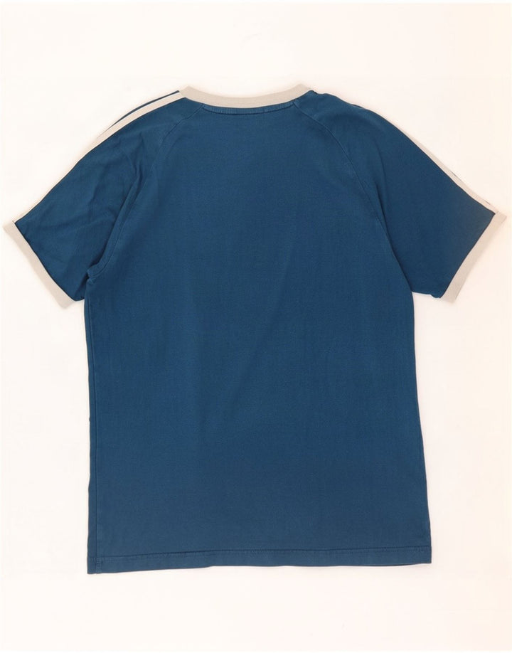 Adidas Mens Camiseta Top Médio Algodão Azul