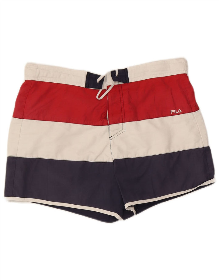 Fila Mens Natação Shorts Médio Multicolorido Colourblock Poliéster