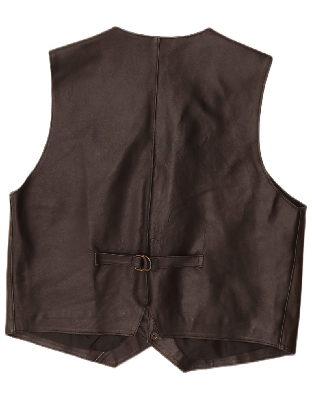 Colete de couro masculino VINTAGE couro preto médio