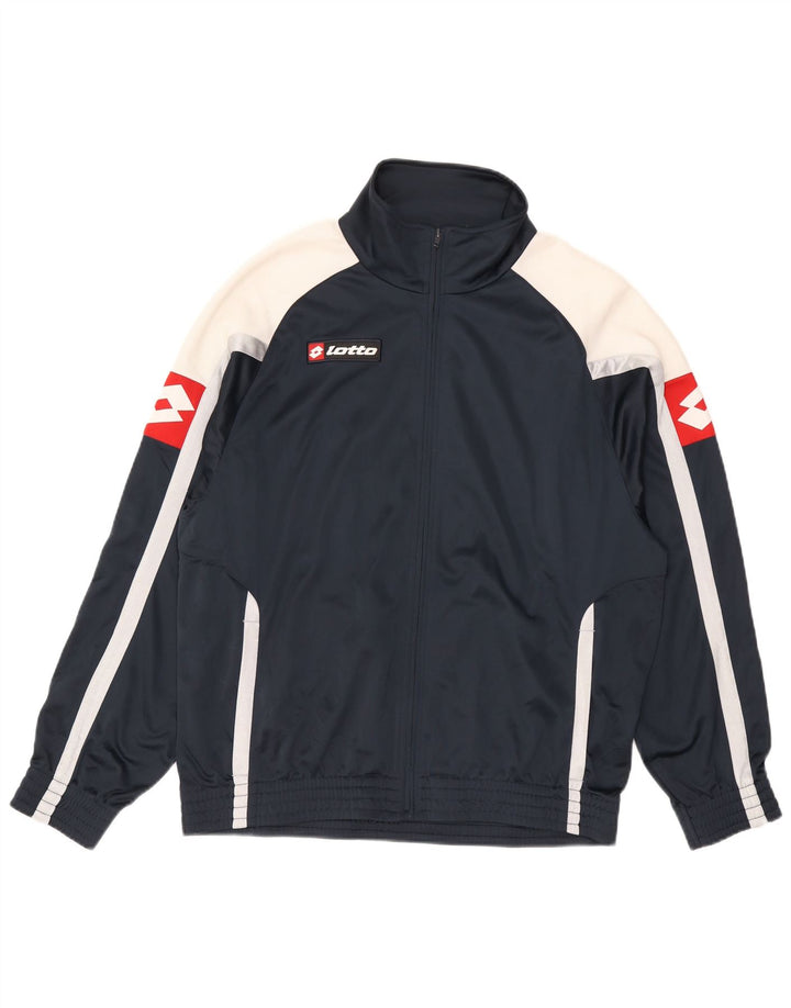 LOTTO Jaqueta masculina de agasalho gráfico XL azul marinho colorblock poliéster