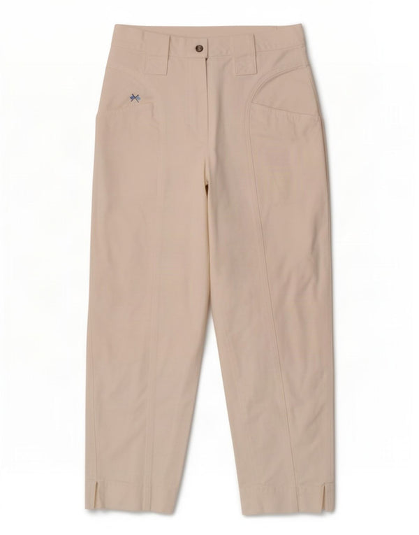 Blues Club Calça jeans feminina cintura alta cônica IT 46 grande W28 L26 algodão branco